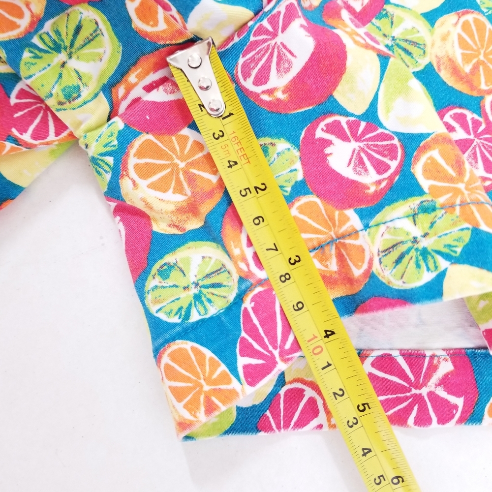 JUNIPER + LIME Bright Multi Color Citrus Slice 4" Shorts 16 - Picture 10 of 10